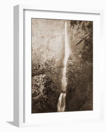 Multnomah Falls, Columbia River, Oregon, 2500 feet., 1867-Carleton Watkins-Framed Art Print