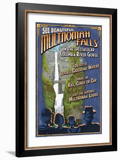 Multnomah Falls, Oregon-Lantern Press-Framed Art Print