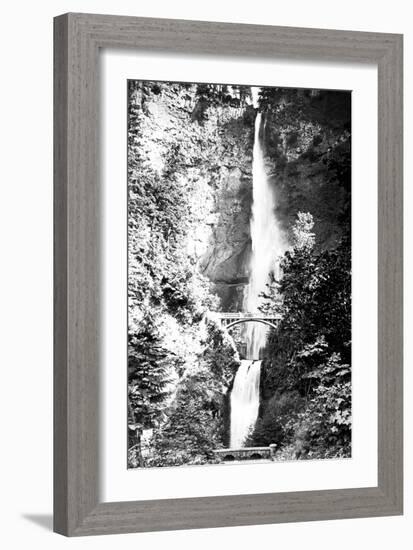 Multnomah Falls Photograph - Columbia River, OR-Lantern Press-Framed Art Print