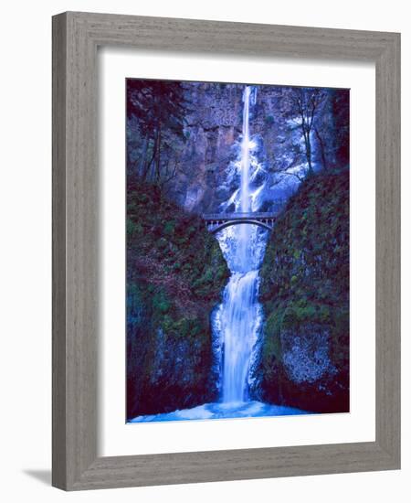 Multnomah Falls Winter-Ike Leahy-Framed Photographic Print