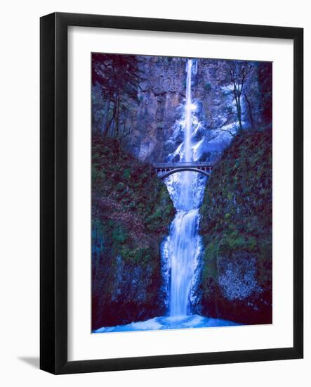 Multnomah Falls Winter-Ike Leahy-Framed Photographic Print