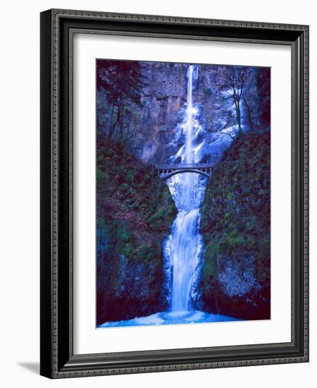 Multnomah Falls Winter-Ike Leahy-Framed Photographic Print