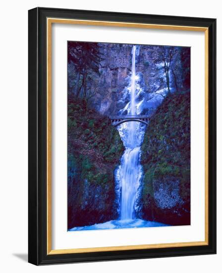 Multnomah Falls Winter-Ike Leahy-Framed Photographic Print