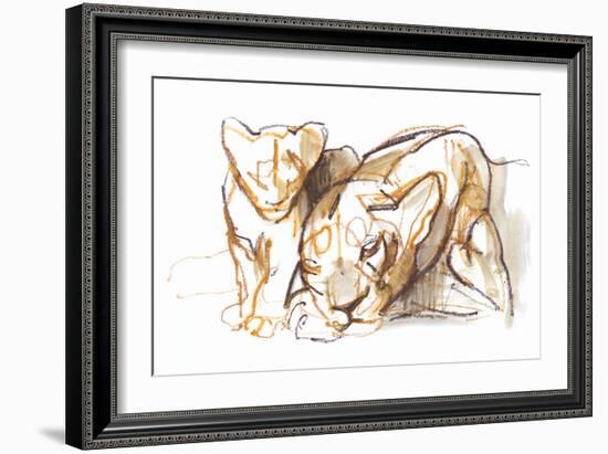 Mum, 2022, (crayon 0n paper)-Mark Adlington-Framed Giclee Print