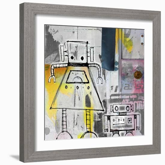 Mum and Son Robots-Roseanne Jones-Framed Giclee Print