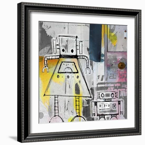 Mum and Son Robots-Roseanne Jones-Framed Giclee Print