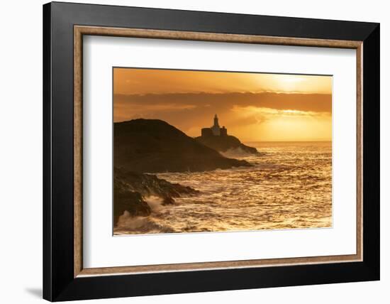 Mumbles Lighthouse, Bracelet Bay, Gower, Swansea, Wales, United Kingdom, Europe-Billy-Framed Photographic Print