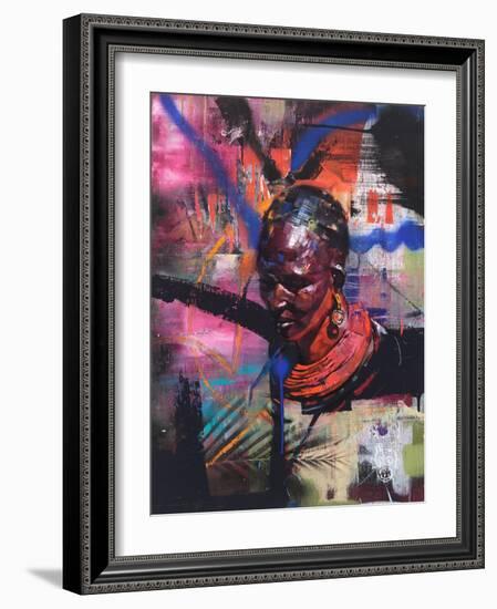 Mumma Africa (oil on panel)-Aaron Bevan-Bailey-Framed Giclee Print