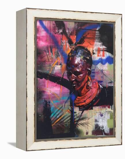 Mumma Africa (oil on panel)-Aaron Bevan-Bailey-Framed Premier Image Canvas