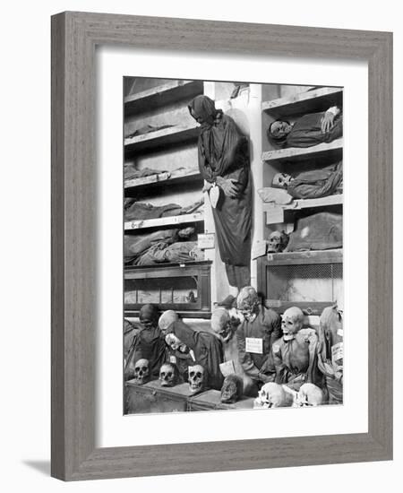 Mummies in the Palermo Catacombs, Italy-Giorgio Sommer-Framed Photographic Print