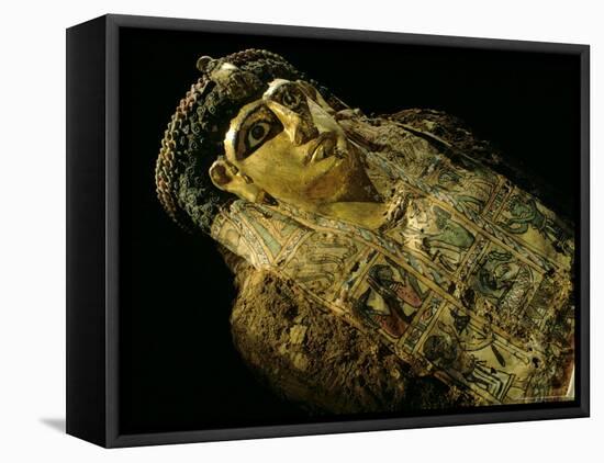 Mummy A with Gilded Mask and Cartonnage Chest Plate, Valley of the Golden Mummies, Egypt-Kenneth Garrett-Framed Premier Image Canvas