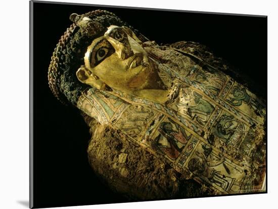 Mummy A with Gilded Mask and Cartonnage Chest Plate, Valley of the Golden Mummies, Egypt-Kenneth Garrett-Mounted Photographic Print