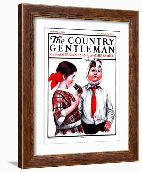 "Mumps," Country Gentleman Cover, January 5, 1924-Katherine R. Wireman-Framed Giclee Print