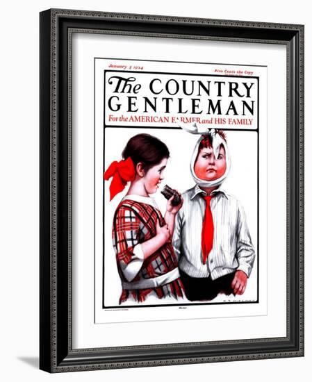 "Mumps," Country Gentleman Cover, January 5, 1924-Katherine R. Wireman-Framed Giclee Print