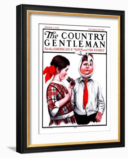 "Mumps," Country Gentleman Cover, January 5, 1924-Katherine R. Wireman-Framed Giclee Print