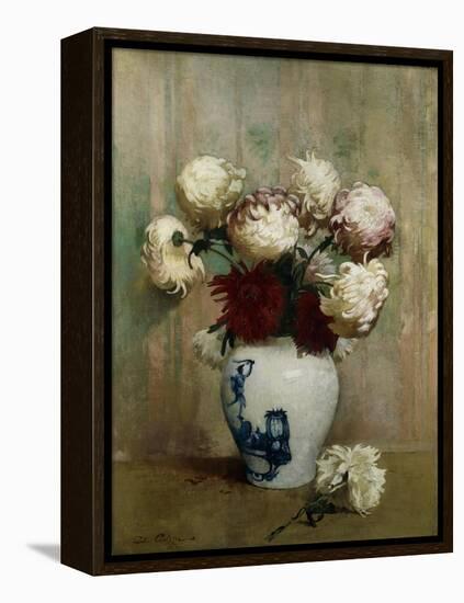 Mums in an Oriental Vase-Emil Carlsen-Framed Premier Image Canvas