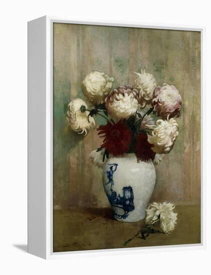 Mums in an Oriental Vase-Emil Carlsen-Framed Premier Image Canvas