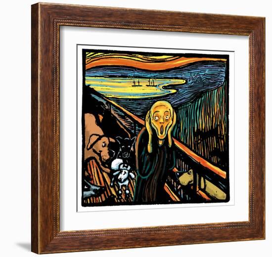 Munch Dog-Chameleon Design, Inc.-Framed Premium Giclee Print