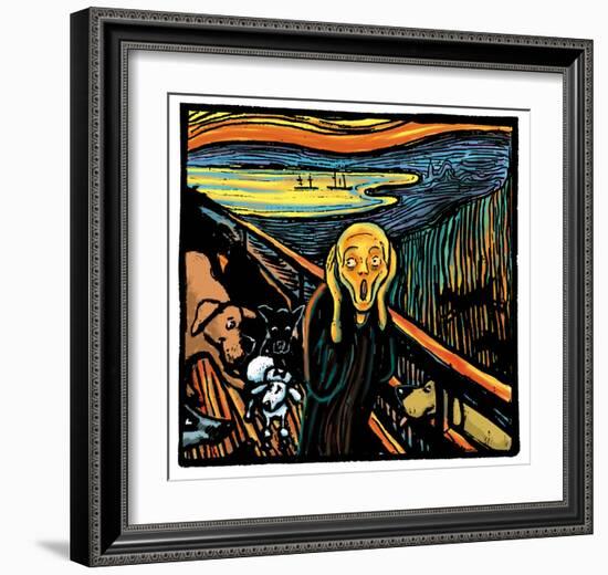 Munch Dog-Chameleon Design, Inc.-Framed Premium Giclee Print