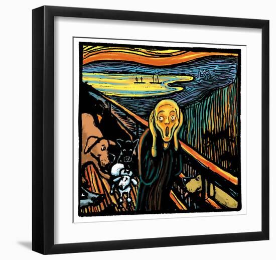 Munch Dog-Chameleon Design, Inc.-Framed Premium Giclee Print