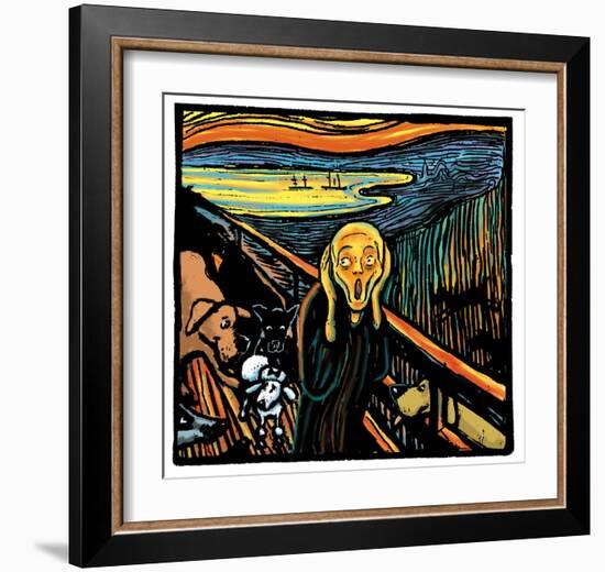 Munch Dog-Chameleon Design, Inc.-Framed Art Print