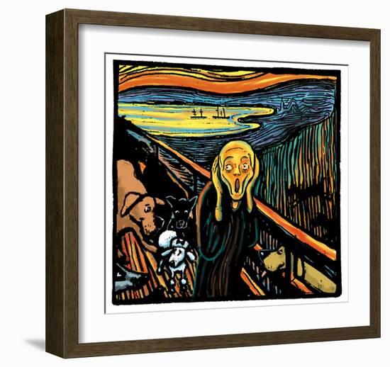 Munch Dog-Chameleon Design, Inc.-Framed Art Print