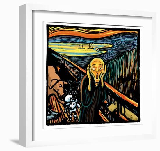 Munch Dog-Chameleon Design, Inc.-Framed Art Print