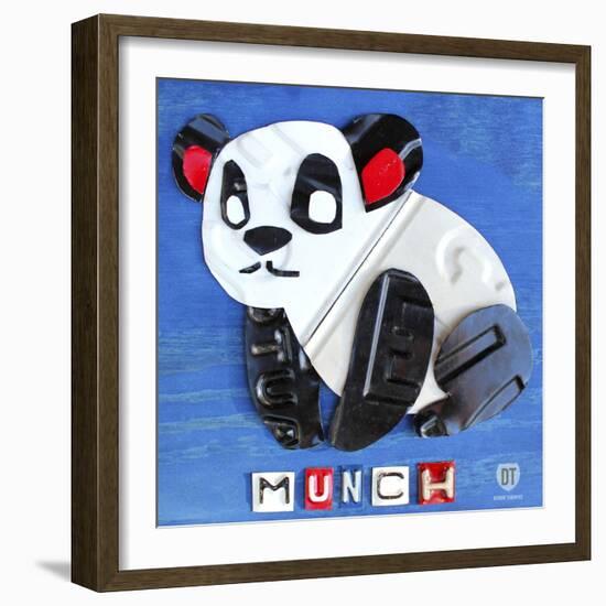 Munch the Panda License Plate Art-Design Turnpike-Framed Giclee Print