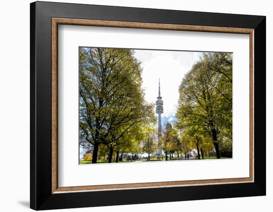 Munich, Bavaria, Germany, View from the Olympiapark to the Communication Tower-Bernd Wittelsbach-Framed Photographic Print