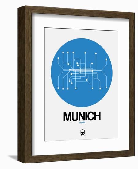 Munich Blue Subway Map-NaxArt-Framed Premium Giclee Print