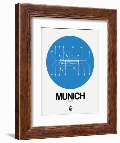 Munich Blue Subway Map-NaxArt-Framed Art Print