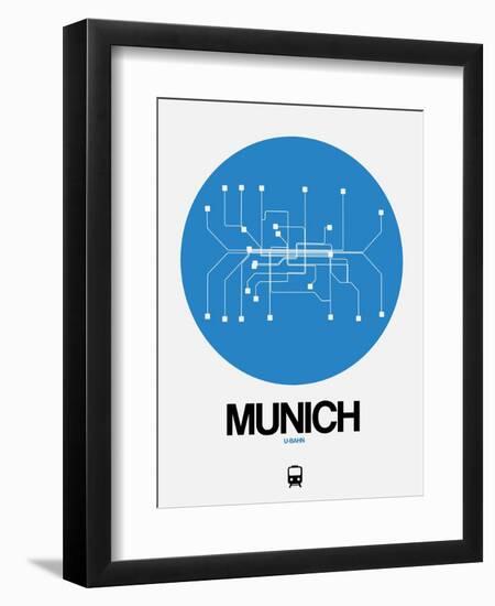 Munich Blue Subway Map-NaxArt-Framed Art Print