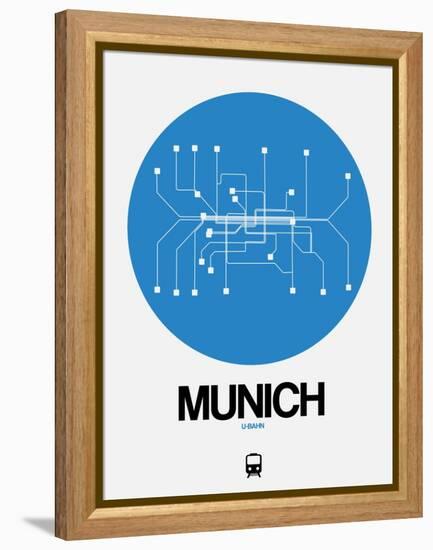 Munich Blue Subway Map-NaxArt-Framed Stretched Canvas