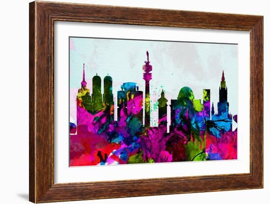 Munich City Skyline-NaxArt-Framed Art Print