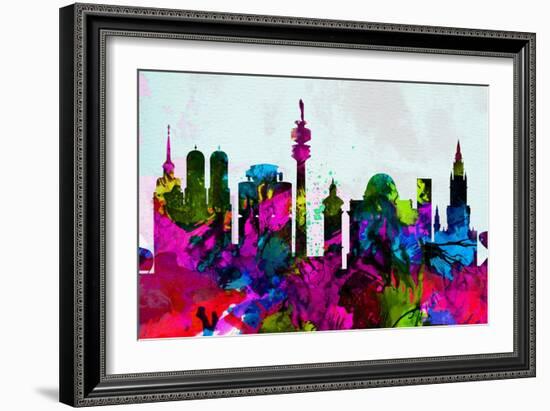 Munich City Skyline-NaxArt-Framed Art Print