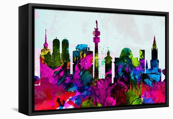 Munich City Skyline-NaxArt-Framed Stretched Canvas