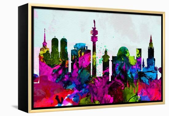 Munich City Skyline-NaxArt-Framed Stretched Canvas