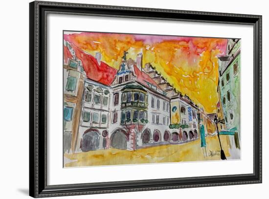 Munich Hofbrauhaus Sunset Am Platzl-Markus Bleichner-Framed Art Print