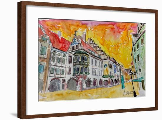 Munich Hofbrauhaus Sunset Am Platzl-Markus Bleichner-Framed Art Print