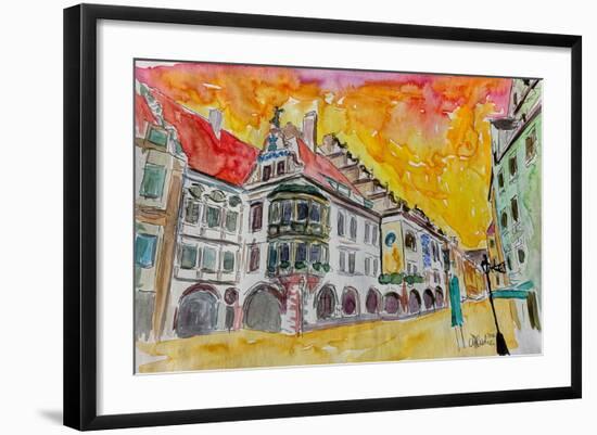 Munich Hofbrauhaus Sunset Am Platzl-Markus Bleichner-Framed Art Print