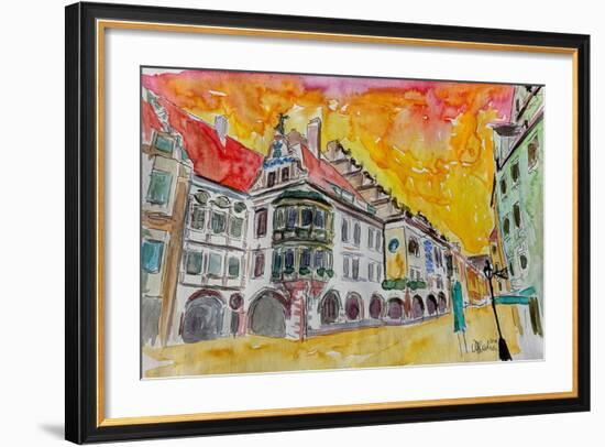 Munich Hofbrauhaus Sunset Am Platzl-Markus Bleichner-Framed Art Print