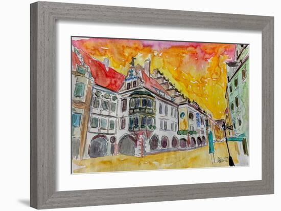 Munich Hofbrauhaus Sunset Am Platzl-Markus Bleichner-Framed Art Print