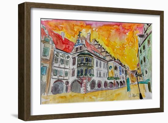 Munich Hofbrauhaus Sunset Am Platzl-Markus Bleichner-Framed Art Print