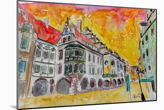 Munich Hofbrauhaus Sunset Am Platzl-Markus Bleichner-Mounted Art Print