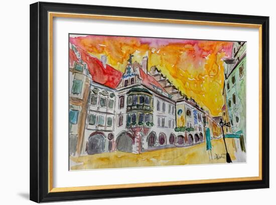 Munich Hofbrauhaus Sunset Am Platzl-Markus Bleichner-Framed Art Print