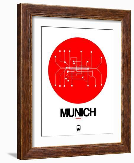 Munich Red Subway Map-NaxArt-Framed Art Print