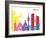 Munich Skyline Pop-paulrommer-Framed Art Print