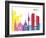 Munich Skyline Pop-paulrommer-Framed Art Print