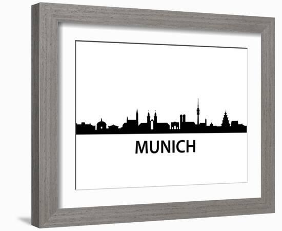 Munich Skyline-unkreatives-Framed Art Print