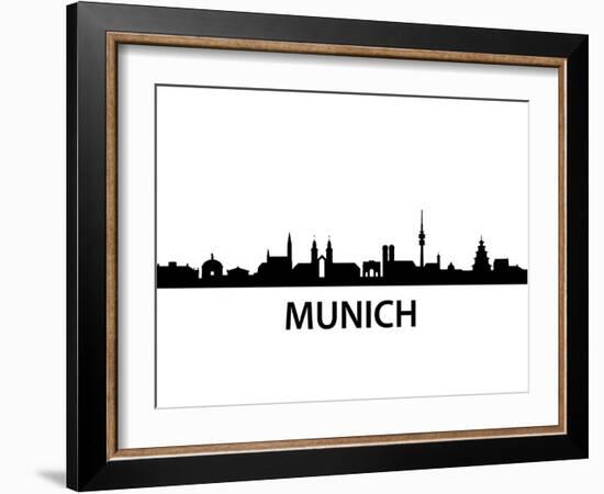 Munich Skyline-unkreatives-Framed Art Print